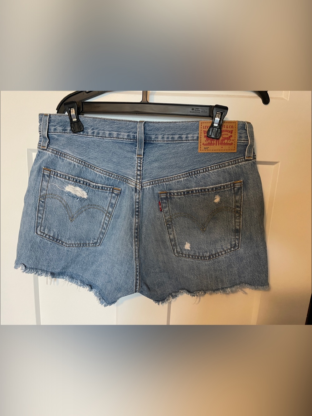 Levi's Light Blue Distressed Cutoff Denim Shorts